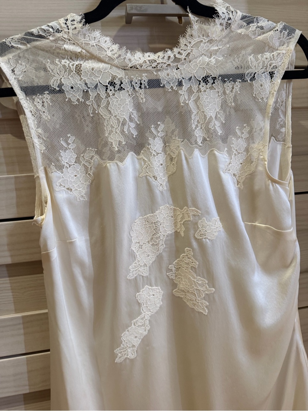 Women’s Lace-Trim Ivory Slip Dress